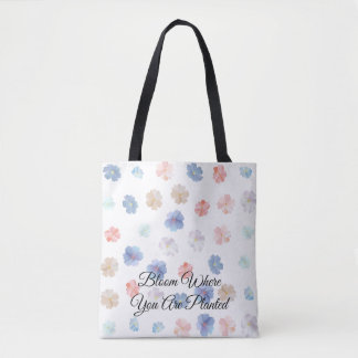 Soft Pastel Wildflowers Pattern Tote Bag