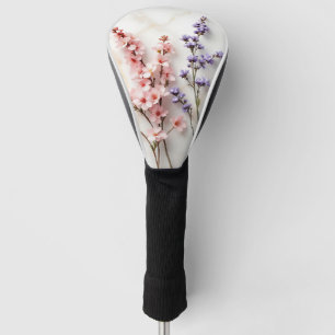 Soft Pastel Wildflowers Stained Glass Floral Art Golf Head Cover