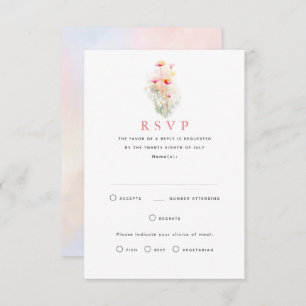 Soft Pastel Wildflowers Wedding RSVP Cards