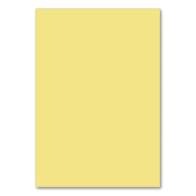 Soft pastel yellow background ready to customise table number (Front)