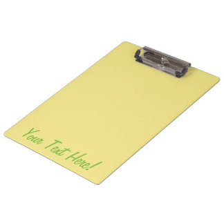 Soft pastel yellow decor ready to customise clipboard