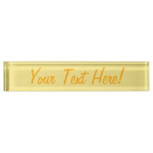 Soft pastel yellow decor ready to customise nameplate
