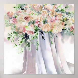 Soft Pastels, Bridal Cascading Bouquet 1, Poster