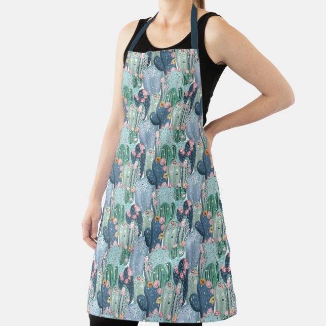 Soft Patel Cactus Pattern Apron (Insitu)