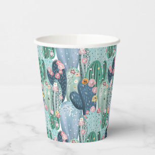 Soft Patel Cactus Pattern Paper Cups