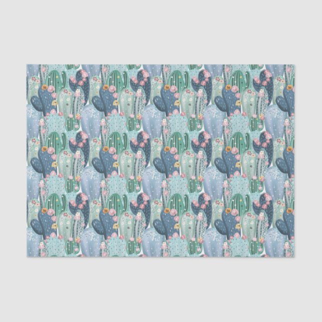 Soft Patel Cactus Pattern Tissue Paper (Front)