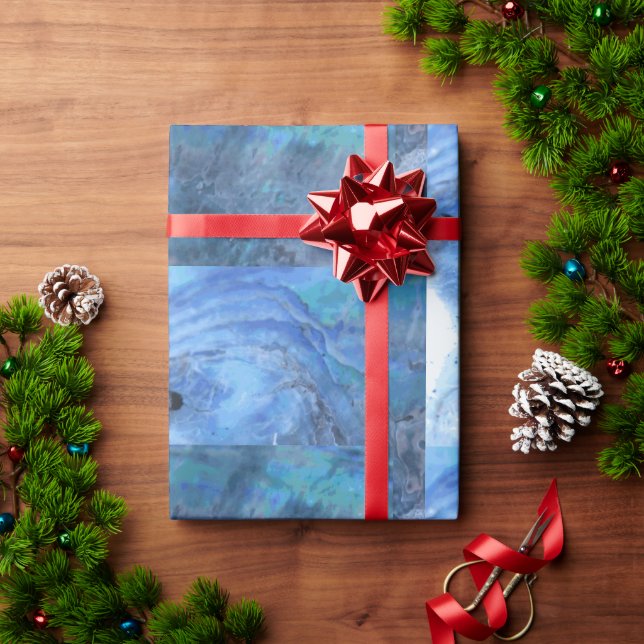 Soft Paua Blues Wrapping Paper (Holiday Gift)