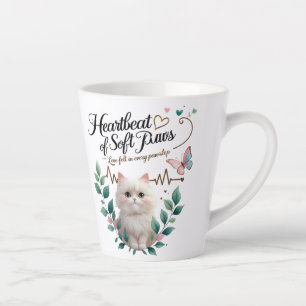 Soft Paws Latte – 12 oz Mug with Heartbeat of Love