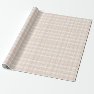 Soft Peach and Cream Cottagecore Plaid Wrapping Paper