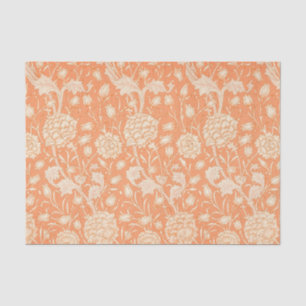 Soft Peach Background with White Flowers Decoupage Tissue Paper