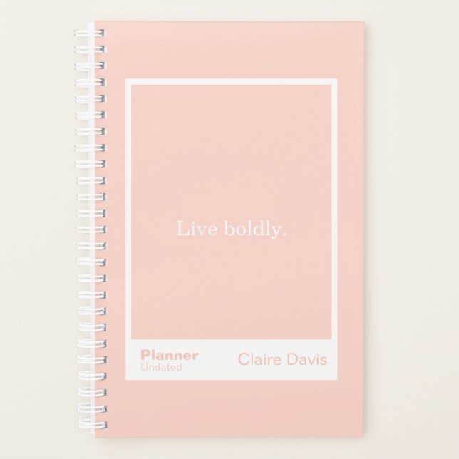 Soft Peach Block Quote | Fully Customisable Planner (Front)
