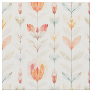Soft Peach Botanical Floral Pattern MH26 Fabric