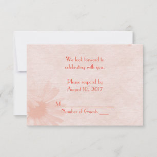 Soft Peach Daisy RSVP Invitation
