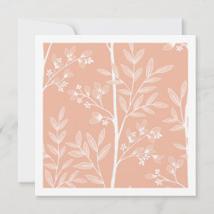 Soft Peach Floral Design Art Card