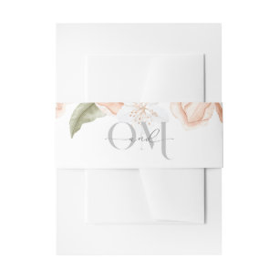 Soft Peach Floral Invitation Belly Band
