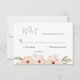 Soft Peach Floral Simple Response Card