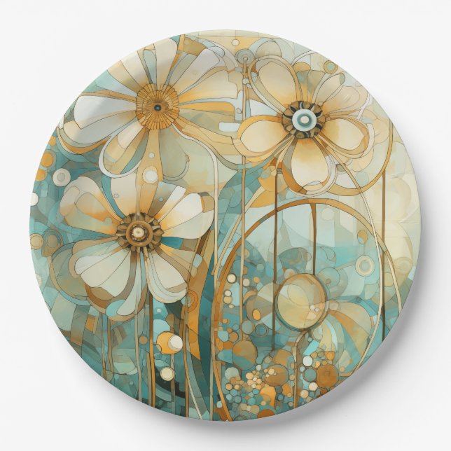 Soft Peach Garden 3 Paper Plate (Front)