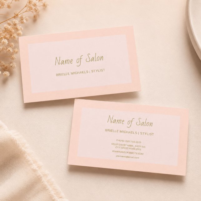 Soft Peach Minimal Stylist Business Card (Creator Uploaded)