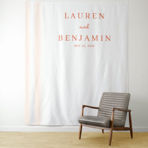 Soft Peach Minimalist Elegancy Serif Tapestry