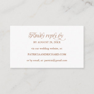 Soft Peach Minimalist Online RSVP Wedding Website Enclosure Card