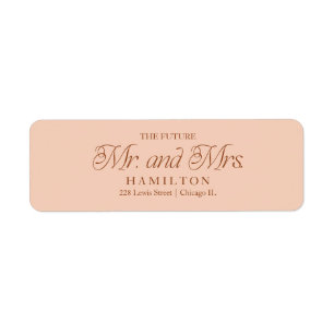Soft Peach Modern Minimalist Future Mr and Mrs