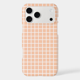 Soft Peach Pastel Grid Squares Seamless Pattern