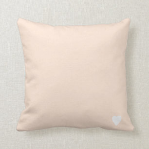 Soft Peach Pastel Solid Colour With Heart Cushion