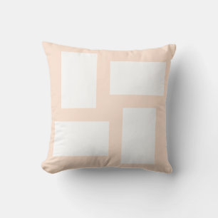 Soft Peach Pastel & White Abstract Design Cushion