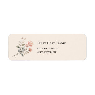 Soft Peach Wedding Return Address Label