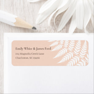 Soft Peach White Fern Return Address