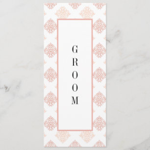 Soft Peachy Blush Damask Reserved Chair Menu