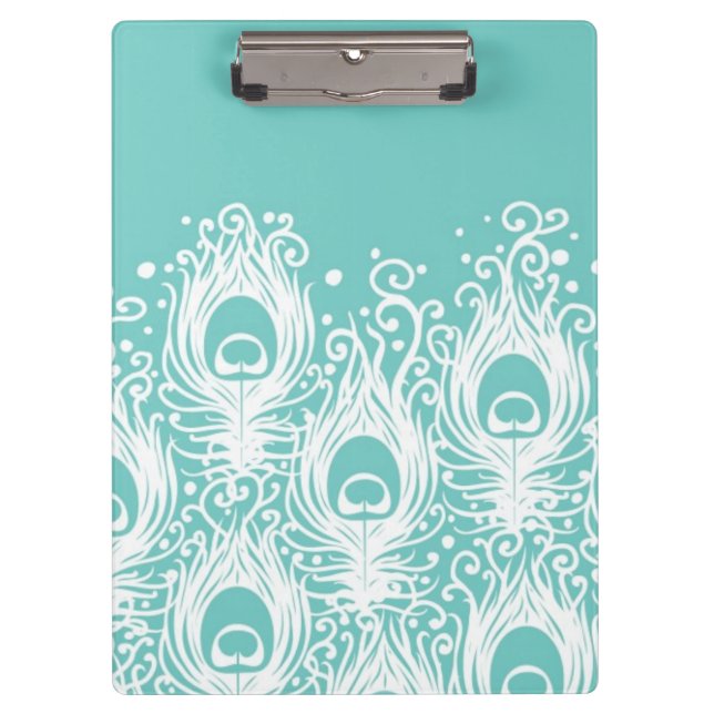 Soft peacock feathers clipboard (Front)