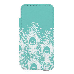 Soft peacock feathers incipio watson™ iPhone 5 wallet case