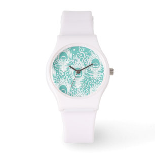 Soft peacock feathers watch