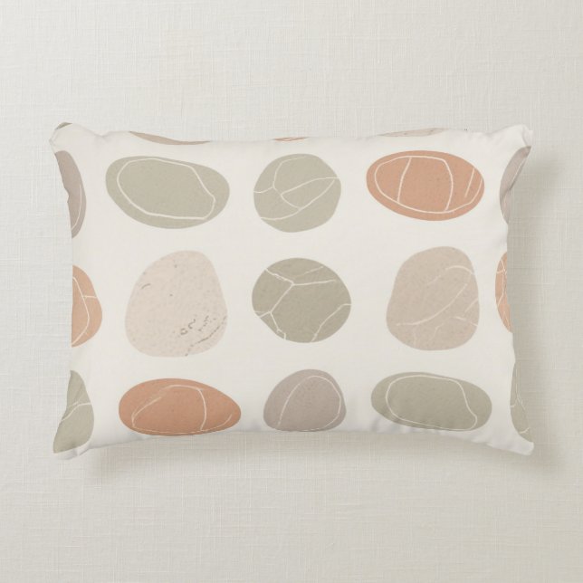 Soft Pebbles Throw Pillow Neutral Earthy Accent (Front)