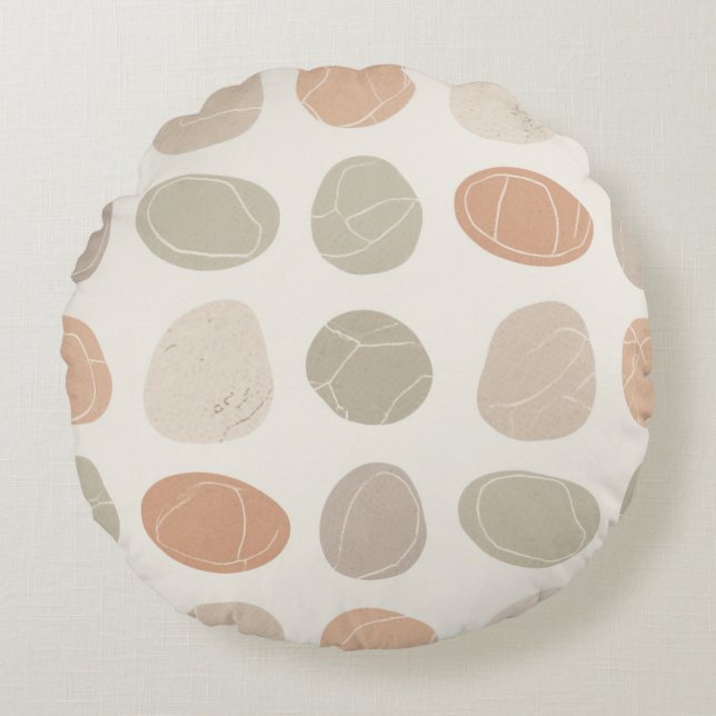 Soft Pebbles Throw Pillow Neutral Earthy Accent (Front)