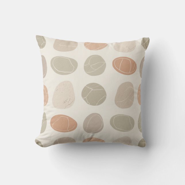 Soft Pebbles Throw Pillow Neutral Earthy Accent (Front)