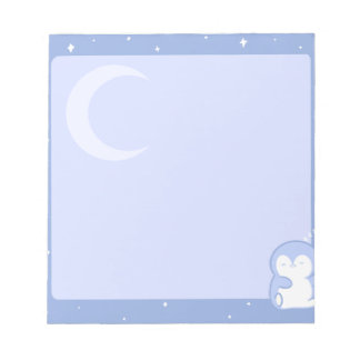 Soft Penguin Night Notepad | Calm Pastel Memo Pad