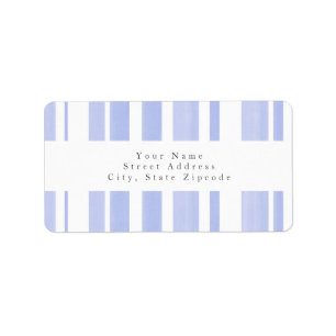 Soft Periwinkle White Stripes Label