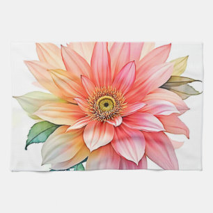 Soft Petal Abstract Bloom Design Tea Towel
