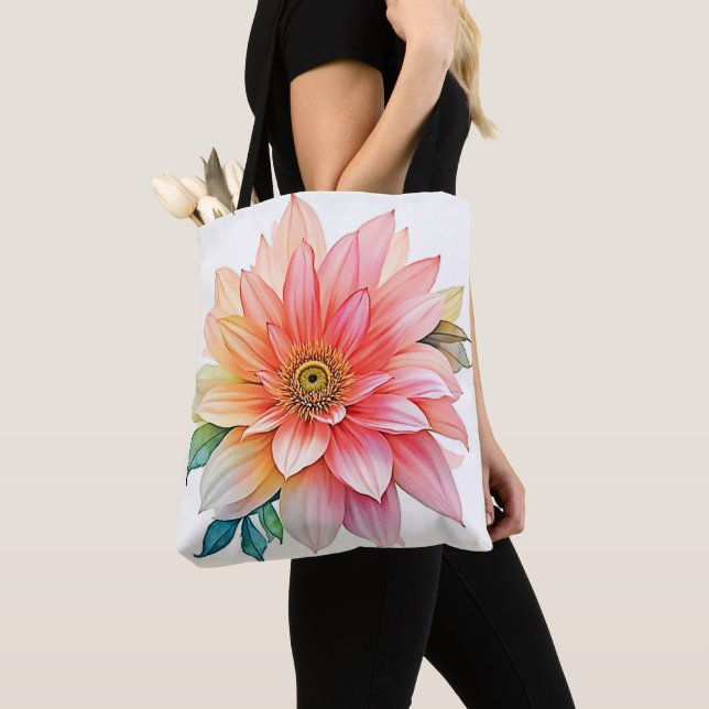 Soft Petal Abstract Bloom Design Tote Bag (Close Up)