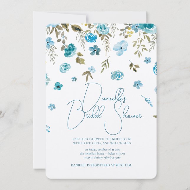 Soft Petal Rain Bridal Shower Invitation (Front)