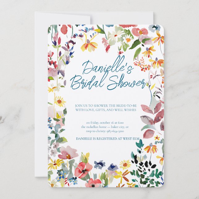 Soft Petal Rain Bridal Shower Invitation (Front)