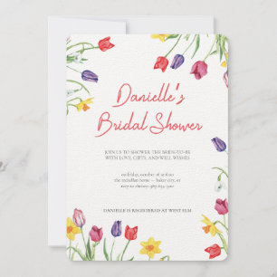 Soft Petal Rain Bridal Shower Invitation