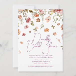 Soft Petal Rain Bridal Shower Invitation