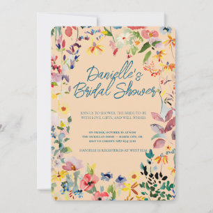 Soft Petal Rain Bridal Shower Invitation