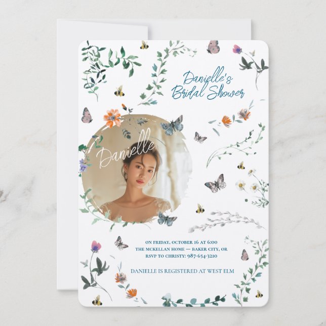 Soft Petal Rain Bridal Shower Invitation (Front)