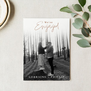 Soft photo Engagement with Handwritten Touch Invitation