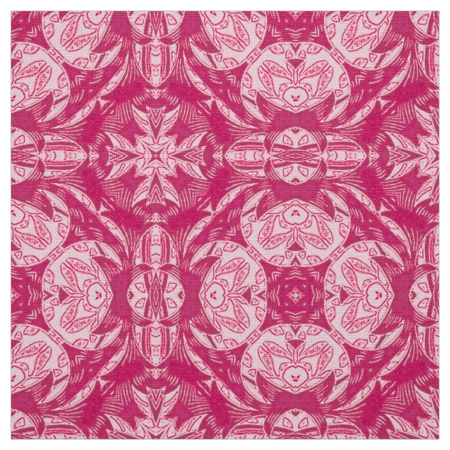 Soft Pink Abstract Floral Mandala Pattern  Fabric (Swatch)
