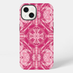 Soft Pink Abstract Floral Mandala Pattern iPhone 13 Case